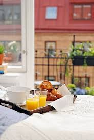 Perfect Breakfast Every Morning Big White Cup Of Coffee With Fresh Orange Juice And Nuttella Croissant Breakfast In Bed Perfect Breakfast Morning Breakfast
