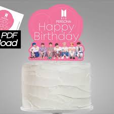 The most important part is how good the cake tastes, but we need a cute little cake banner topper too, right? View 24 Birthday Cake Topper Printable Free Printable Bts Happy Birthday Banner Ipekustani