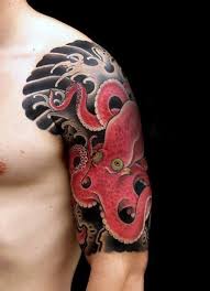Black And Red Japanese Sleeve Tattoo 50 Japanese Octopus Tattoo Designs For Men Tentacle Ink Ideas In 2020 Octopus Tattoo Design Japanese Tattoo Japanese Tattoo Designs