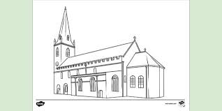 Show your kids a fun way to learn the abcs with alphabet printables they can color. Church Colouring Page For Kids Colouring Sheets