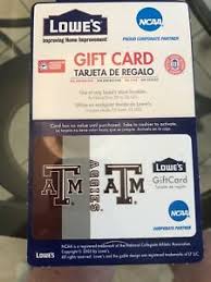 Perhaps you like a space to be. Lowes Gift Card Ncaa Texas A M Collector Card 0 Balance Can Reload Ebay