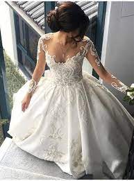 Us 289 14 Chic Beading Appliques Sequins Ball Gown With Satin Wedding Dresses Lalamira Ball Gowns Wedding Wedding Dresses Satin Wedding Dress Train