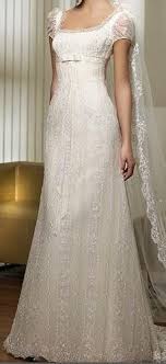 I Think This Is Too Simple For You But Love The Detail On The Fabric Empire Wedding Dress Empire Waist Wedding Dress Old Fashioned Wedding Dresses