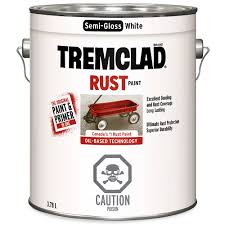 Use an oil based primer over the existing oil based paint. Tremclad Oil Based Rust Paint In Semi Gloss White 3 78 L The Home Depot Canada