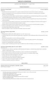 insurance processor resume sample