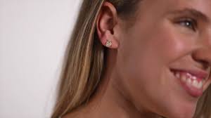 Aretes Mujer Oro 14k LuckyLy Zirconias Modelo Judy Blanco UNITALLA