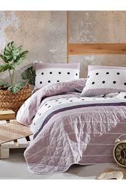 Enlora 100 Dogal Pamuk Kapitoneli Yatak Ortusu Seti Cift Kisilik Mai Lila Komsu Magazalari Giyim Ve Kozmetige Dair Her Sey