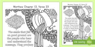 All illustrations are original artwork by the artist and not clipart. Matthew 13 23 Mindfulness Coloring Page Teacher Made