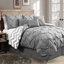 Black And Grey Comforter Set King Ella Pinch Pleat 7 Pc Reversible Comforter Set Grey 125 Liked On Polyvore Featuring Home Bed Bath Bedding Comforters Grey Comforter Sets Home Bedroom Home