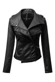 Sheer Black Pu Jacket Leather Jackets Women Short Leather Jacket Black Collar Jacket