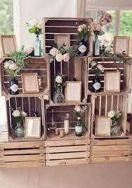 diy rustic wooden crates wedding seating chart display ideas