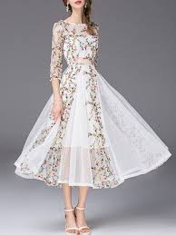 White Chiffon 3 4 Sleeve Floral 98 Small Investment For A Dress That Will Take You Anywhere Beautifully T Floral Maxi Dress Pretty Dresses Fashion Dresses