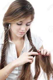 In the right hands, your braids can become a detailed work of art. Beautiful Girl Braiding Long Hair On White Background Stock Photo Picture And Royalty Free Image Image 3206009