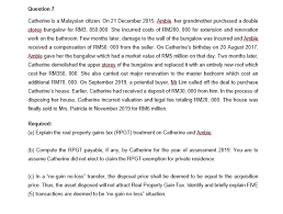 According to the real property gains tax act 1976, rpgt is a form of capital gains tax in malaysia levied by the inland revenue (lhdn). Answer All Questions 1 A Give Three Examples Of Chegg Com
