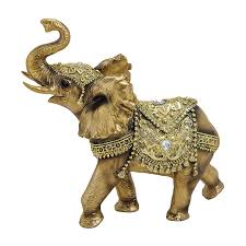 Deko Elefant Aus Poly Gold Hohe 17 Cm Deko Skulpturen Deko Elefant