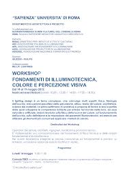 WORKSHOP FONDAMENTI DI ILLUMINOTECNICA, COLORE E ...