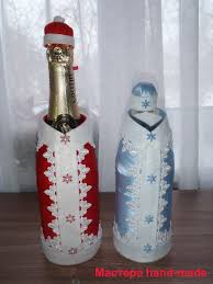 мастер класс по украшению бутылки шампанского на новый год Kak Ukrasit Shampanskoe Na Novyj God Semnoe Ukrashenie Mastera Hand Made Shampanskoe Ukrasit Butylki Ukrashennye Butylki