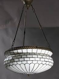 Antique Lighting Fixtures Leaded Glass Inverted Domes