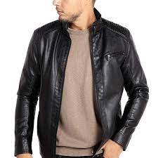 Wulful Men S Stand Collar Leather Jacket Motorcycle Lightweight Faux Leather Outwear Review Collar Leather Jacket Leather Jacket Men S Leather Jacket