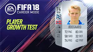 Buy them cheap and make them great. Fifa 18 Martin Odegaard Growth Test Gameplay Youtube