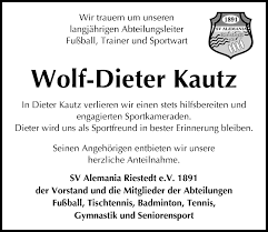 Ob diese pokalpartie aber jemals ausgetragen wird, scheint angesichts der terminenge mehr als fraglich. Traueranzeigen Von Wolf Dieter Kautz Www Abschied Nehmen De