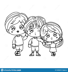 Dibujo De Dibujos Animados Para Ninos Y Ninas Ilustracion Del Vector Ilustracion De Vector Alegre 164682874