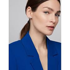 Rose Gold Crystal Solitaire Bow Stud Earrings by Ted