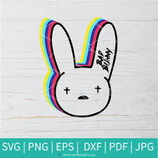 Bad Bunny Clipart Black And White Pin On Instant Downloads Svg Dxf Png Jpg Pdf Eps