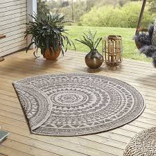 rond vloerkleed coron grijs creme is een mooi rond en omkeerbaar vloerkleed met een bohemian design voor binn ronde vloerkleden vloerkleed buiten vloerkleed