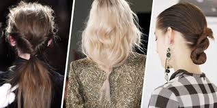 Here are three hairstyles we're loving at the start by parting your hair in the middle and dividing it into three sections (left, right, and back). Hairstyles You Can Do With One Hair Tie Easy Hair Ideas Spring 2015