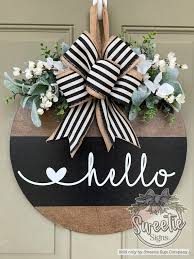 Buy Front Door Decor Front Door Wreath Hello Welcome to Our Home Door  Hanger Housewarming Gift Home Decor Online in India