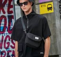Bolsa de ombro masculina pequena estilo coreano, estilo carteiro, bolsa de  mensageiro