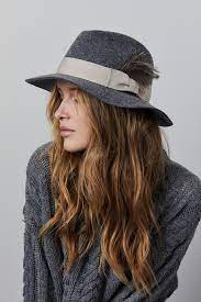 Floppy Felt Fedora Hat With A Feather Gray Felt Hat Winter Felt Hat Women Hat Fedora Felt Hat Floppy Felt Fedora For Custom Hat Hats