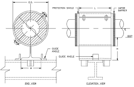 Bolted line guide + hold down for shoes /w 10mm base plate. Cryogenic Pipe Insulation Supports Cold Shoes Products Piping Tech