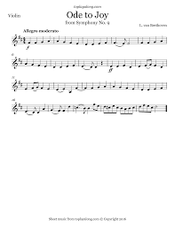 Beethoven Ode To Joy From Symphony No 9 Sheet Music For Violin Ode To Joy Violin Sheet Music Free Violin Sheet Music
