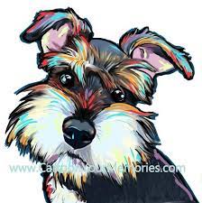 All Of My Paintings Are Created In High Resolution On My Computer They Are Printed On Photo Glossy Paper So You Can Get Th Schnauzer Art Dog Art Dog Paintings