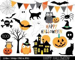 Halloween Clipart Haloween Owl Clip Art Bunting Spider Etsy Halloween Clipart Owl Clip Art Halloween Scrapbook