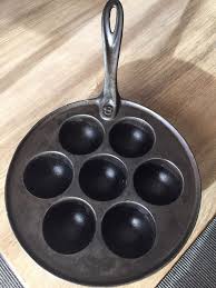 Antique 8 Cast Iron Aebleskiver Danish Pancake Skillet Griswold Pancake Skillet Cast Iron Iron