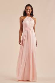 Pretty Chiffon Floor Length Bridesmaid Dress With A Halter Neckline Sheer Bridesmaid Dressing Gowns Affordable Bridesmaid Dresses Perfect Bridesmaid Dress