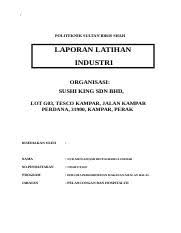 Makanan halal (hfdc) telah bertanggungjawab untuk memantau penguatkuasaan persijilan halal terhadap. File0000968 Doc Politeknik Sultan Idris Shah Laporan Latihan Industri Organisasi Sushi King Sdn Bhd Lot G03 Tesco Kampar Jalan Kampar Perdana 31900 Course Hero