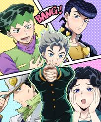 It was published to commemorate jojo's bizarre adventure's 25th anniversary. Kujo Jotaro Higashikata Josuke Kishibe Rohan Hirose Koichi And Yamagishi Yukako Jojo No Kimyou Na Bouken And 1 More Drawn By Itsuho Panel11 Danbooru