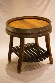 Wine Barrel End Table With Single Shelf Etsy In 2020 Wine Barrel Table Wine Barrel Furniture Barrel Furniture