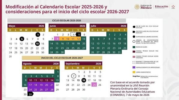 El calendario escolar ya tiene fecha de regreso a clases