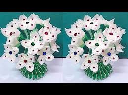 Diy Guldasta Flower Vase From Plastic Bottle Sponge Foam Flower Best Out Of Waste Diy Flower Pot Youtube Foam Flowers Diy Flower Pots Flower Pot Crafts