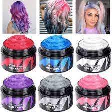 This temporary color spray works best in blonde and light brown hair, and it washes out swiftly and easily without any fuss. Amazon Com Hair Wax Color Temporary Hair Dye Cream 6 Colors Unisex Multi Color Diy Hair Color Mud For Halloween Festival Party Cosplay Diy Beauty