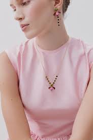 Powder pink Iris post earrings