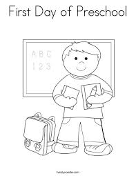 Printable preschool coloring pages contain a collection of coloring activities sheets with various themes. First Day Of Preschool Coloring Page Twisty Noodle