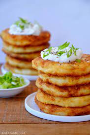 Cheesy Leftover Mashed Potato Pancakes Just A Taste Mashed Potato Pancakes Leftover Mashed Potato Pancakes Mashed Potato Pancakes Recipe