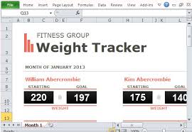 Group Weight Loss Tracker Template For Excel