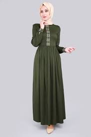 Pileli Tesettur Elbise Haki Urun Kodu Ozv3028 79 90 Tl The Dress Musluman Modasi Moda Stilleri
